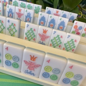 Juego de Fichas de Mahjong de Lujo para Mujer, Dos Tonos, 3 Capas, Azul <span class=keywords><strong>Cielo</strong></span> Claro, Secret Garden Party, Estilo Americano, Venta al Por Mayor - Product Image 3
