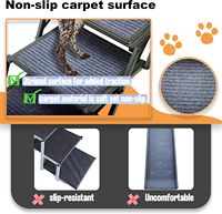 Rampe pliante pour chien réglable 5/6 marches, capacité de charge 250 lb, escalier antidérapant pour animaux de compagnie, pour grands chiens, voiture, camion, SUV, utilisation en extérieur