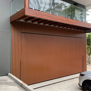 Porte de <span class=keywords><strong>garage</strong></span> à ouverture basculante moderne en aluminium à lattes, résistante au vent, à montage encastré, pour villas de luxe - Product Image 1