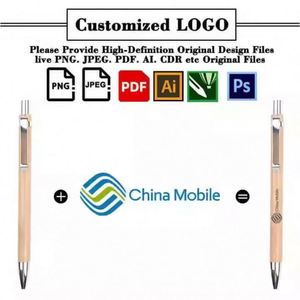 Factory Customization Business Promotion Laser Engraving Blank Ballpoint Bamboo <b>Pen</b> Custom Portable Die Cutting Printing - Product Image 2