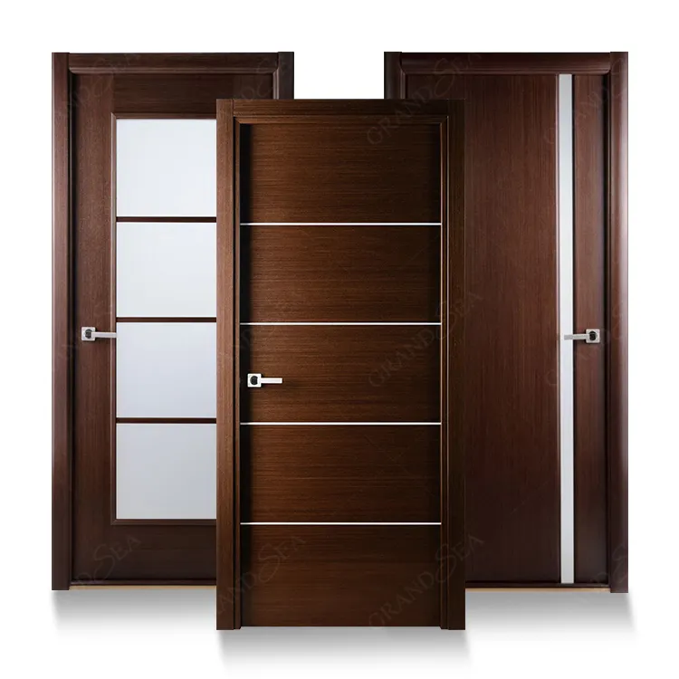 Puertas de madera maciza de MDF PVC para interior de casa, puertas de entrada de lujo, último diseño, proveedor de China, Turquía