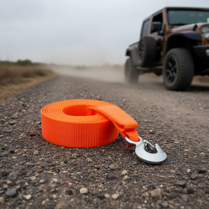 Sangle de remorquage ATV 2x20 avec crochets en acier robustes 17000 Lbs pour le récupération de voitures, camions et véhicules, câble de remorquage routier - Product Image 2