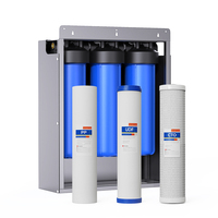 Système de filtration d'eau pour toute la maison, 3 étapes, 20 pouces, bleu, Australie |   Débit élevé, entrée/sortie de 1 pouce