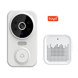 Caméra de sonnette intelligente Tuya avec <span class=keywords><strong>mini</strong></span> carillon Sécurité à domicile Anneau sans fil Sonnette Interphone vidéo WiFi Sonnette étanche