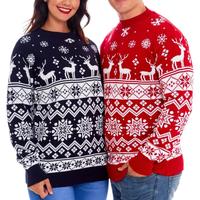 Fournisseurs de pulls chinois Alibaba, pulls de Noël unisexes personnalisés, pulls de Noël fantaisie pour hommes, pulls de Noël nordiques Fair Isle, pulls de Noël pour femmes