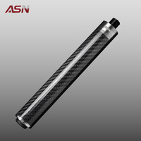 ASN WJCB Elite 21cm Rallonge de queue de billard en fibre de carbone 3K légère avec joint Uni-Loc compatible Predator, anneau métallique gris fin