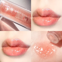 Gloss à lèvres liquide végétal transparent scintillant sans logo, vente en gros, personnalisable, végétalien, marque privée, maquillage hydratant et brillant