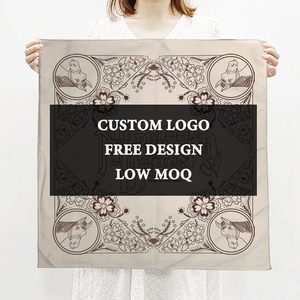 Trong Kho Giá Rẻ Bán Buôn Tùy Chỉnh Bandana Với Logo Cotton Lụa Polyester Bandana Khăn In Màu Đen Dân Tộc Bandanas - Product Image 1