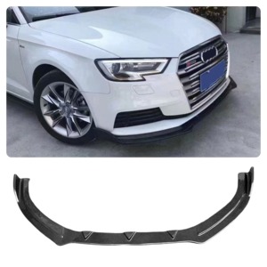Lèvre avant en fibre de carbone véritable style <span class=keywords><strong>RS</strong></span> pour <span class=keywords><strong>Audi</strong></span> A3 S3 RS3 8V Sline berline 2017-2020 - Product Image 1