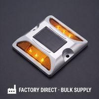 Borne de signalisation routière solaire à LED double face en alliage d'aluminium réfléchissant pour avertissement de virage, approvisionnement en gros