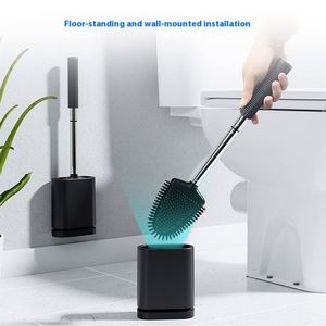 Ensemble de brosses WC murales en silicone, sans angle mort, sans perçage, en plastique – Article transfrontalier très populaire - Product Image 2