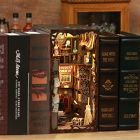 Kit d'angle de bibliothèque DIY, mini maison de poupée, housse anti-poussière pour la maison, jouet de construction de maquettes, cadeau, Potioneer Magique