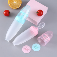 Biberon Distributeur Portable Personnalisé Compressible en Silicone avec Cuillère d'Alimentation pour Bébé en Silicone