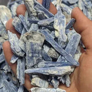 Lâminas preciosas para decoração de kyanite, lâminas naturais de kyanite, tanque de peixes, vaso de flores, pedra azul, conjunto cru kyanite