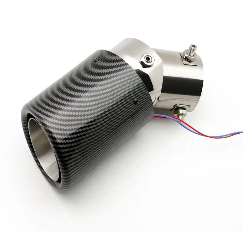 유니버설 자동차 LED 배기 머플러 팁 파이프 불타는 자동차 수정 단일 콘센트