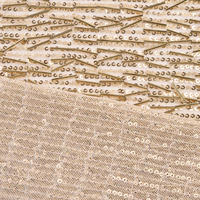 Tissu en tulle scintillant à motif rayé or rose élégant avec broderie de sequins pour robe de mariée, de soirée ou toile de fond