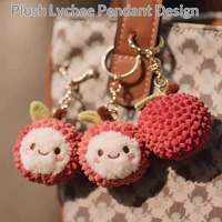 Porte-clés en peluche mignon Changan Lychee Fruit, jouets en peluche doux, mini-peluches, pendentif de sac, jouet porte-clés pour enfants et filles