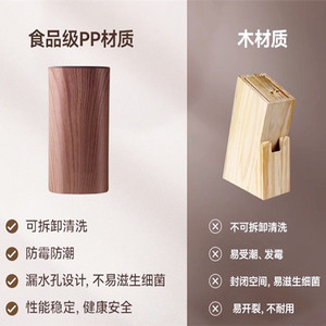 Porte-couteaux en bois grainé, cylindrique, en PPABS, multifonctionnel, pour cuisine - Product Image 3