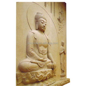 Dekorative Steins chnitz dekoration im Freien Großes buddhistisches <span class=keywords><strong>Relief</strong></span>, das betende <span class=keywords><strong>Buddha</strong></span>-Statue auf Wanddesign-Skulpturen sitzt - Product Image 1