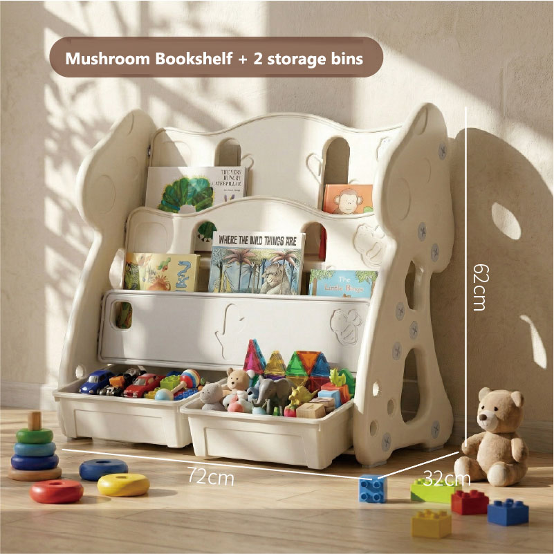 Mushroom Bookshelf +2 bins