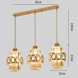 Factory Nordic <b>Light</b> Fixture 3 Heads <b>Dining</b> Room Ceiling Chandelier Restaurant Crystal Pendant Lighting for Kitchen Island - Product Image 4