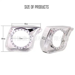 2.5 Inch Slanted U Shape Integrated <b>Light</b> <b>Cover</b> With Led Angel Eye Daytime Running <b>Light</b> Trim For Car Lighting Decoration - Product Image 4