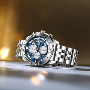 Montre-bracelet sportive pour homme POEDAGAR, étanche, chronographe lumineux, quartz, montres pour homme décontractées, acier inoxydable - Product Image 4