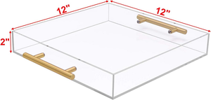 Custom Rectangle Acrylic Serving Tray Clear Lucite Material For <b>Vanity</b> - Product Image 5