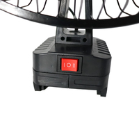Ventilateur oscillant de 10 pouces ; rechargeable, mais peut également être branché pour une utilisation directe.