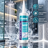 Mastic silicone transparent de haute qualité pour sanitaires de salle de bain 300ml – Idéal pour douche, baignoire, lavabo, toilettes, carrelage et verre