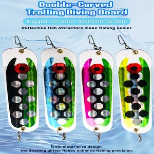 Planer de plongée SNEDA 31 cm avec lame en forme de poisson, attracteur flash pour la pêche au saumon en traîne en haute mer - Product Image 6