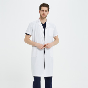 Camice bianco da medico, uniforme estiva a maniche corte, uniforme da infermiera, vendita all'ingrosso, farmacia, abbigliamento da lavoro ospedaliero, medico - Product Image 1