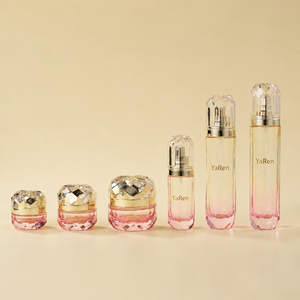 Emballage de luxe pour soins de la peau, couvercle fantaisie vide de forme originale, 40ml 100ml 120ml, pot en verre dépoli 20g <span class=keywords><strong>50g</strong></span> pour crème cosmétique, pompe à lotion - Product Image 2