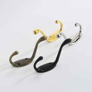 Exquisite European Style Solid <strong>Black</strong> Antique Coat <strong>Hook</strong> for Doors-Wall Mounted Zinc Alloy Double <strong>Hook</strong> Design Bathroom Kitchen - Product Image 6