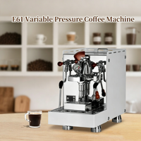 Cafetera Profesional WARM de Acero Inoxidable con Calderas Dobles, Cabezal de Preparación E61, Máquina de Café Espresso Comercial con Espumador de Leche
