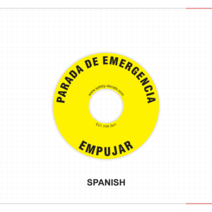 Autocollant adhésif pour bouton d'arrêt d'urgence espagnol, imperméable, résistant aux rayures, résistant à la chaleur, mat, haute performance 3M, sécurité E21 - Product Image 1
