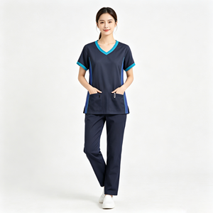 Tenues médicales unisexes anti-rides en Spandex/Polyester extensible 4 directions pour le personnel infirmier – Coupe durable - Product Image 3
