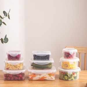 Food Storage <b>Container</b> <b>Square</b> <b>Plastic</b> Microwave Safe Kitchen Use Airtight Lid Set - Product Image 2