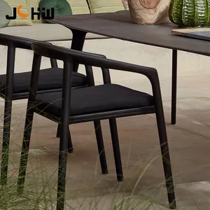 Meubles de jardin en teck design table et chaises de salle à manger d'extérieur en bois ensemble de meubles de patio tous temps