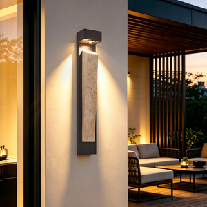 Lámpara de Pared Exterior Impermeable de 60 cm, Lámpara de Jardín, Terraza y Balcón de Travertino Amarillo en Forma de Tira Larga - Product Image 2