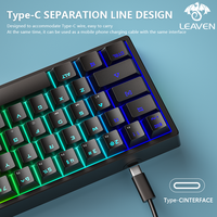 Keyboard mekanik nirkabel Bluetooth dua Mode, sakelar merah 61 tombol dapat ditukar untuk PC PS4 Xbox iPhone iPad