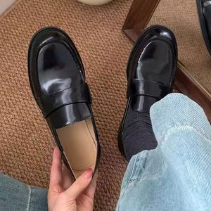 Customized <b>Ladies</b> <b>Loafers</b>. Leather Finish Polished Leather Cover. British Style Casual, Versatile Leather Shoes for Daily Wear - Product Image 2