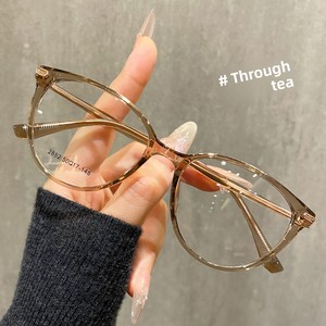 <span class=keywords><strong>Lunettes</strong></span> Rétro <span class=keywords><strong>Papillon</strong></span> Œil de Chat Transparentes Marron X2882W Effet Amincissant Maquillage Myopie Monture Complète Femme Forme de <span class=keywords><strong>Visage</strong></span> Rapide - Product Image 2