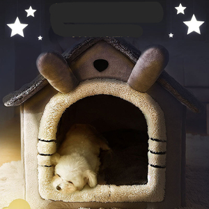 用于室内的豪华抗焦虑温暖北极天鹅绒狗窝猫狗床 - Product Image 4