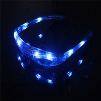 Nouveauté LED Spider Man Style lunettes en plastique lumineux coloré brillant jouets classiques pour danse & DJ parties emballé dans un sac