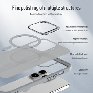 <span class=keywords><strong>Coque</strong></span> Arrière Antichoc Magnétique Effet Givré avec Support d'Objectif Métallique pour <span class=keywords><strong>iPhone</strong></span> 17 Pro Max 16 15 14 13 <span class=keywords><strong>12</strong></span> 11 Pro <span class=keywords><strong>12</strong></span> 13 <span class=keywords><strong>Mini</strong></span> - Product Image 4