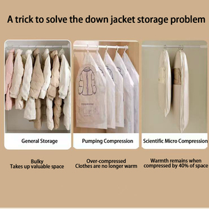 Nuove Custodie <span class=keywords><strong>per</strong></span> Indumenti, Copriabiti Comprimibile <span class=keywords><strong>per</strong></span> Giacche Imbottite, Sacchetto Appendibile in Tessuto Compresso - Product Image 6