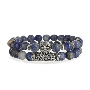 Ensemble de bracelets en alliage élastique plaqué argent antique avec motif hibou pour hommes, femmes et unisexe, bijoux classiques et tendance - Product Image 6
