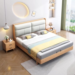 Lit double en cuir de style moderne pour chambre principale, idéal pour les mariages - Vente en gros - Product Image 3