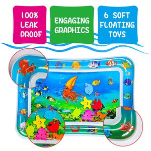 Tapis aquatique gonflable pour bébé, tapis de jeu sensoriel pour le temps sur le ventre, design pieuvre, jouet de développement précoce pour nourrissons - Product Image 2